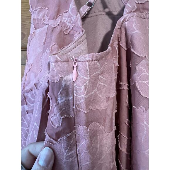 NWT Lulus Womens Days of Beauty Vintage Rose Pink Burnout Floral Skater Dress XS - Picture 10 of 12